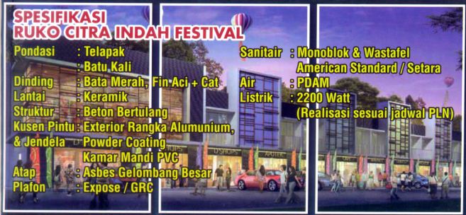 spesifikasi ruko citra indah festival